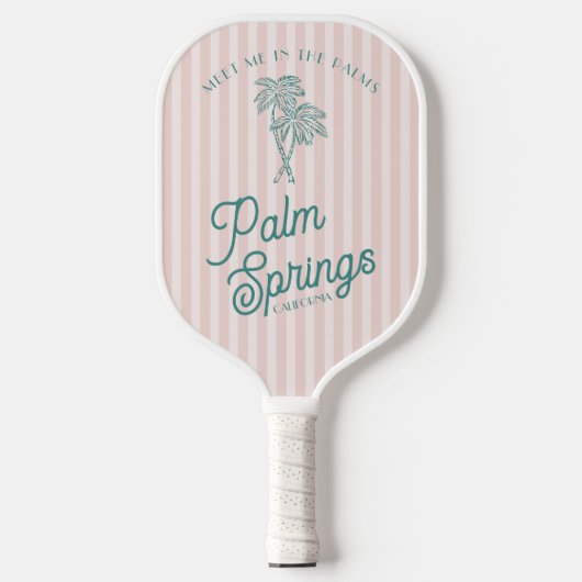 Roze Palm Spring Pastel Strandfeestje Pickleball Paddle (Voorkant)