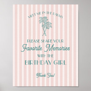 Roze Palm Springs Favoriete herinneringen met verj Poster