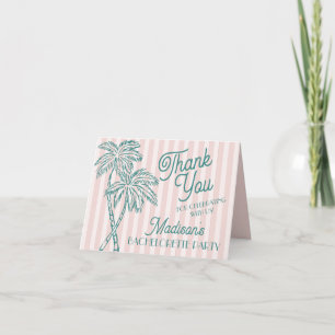 Roze Palm Springs Pastel Beach Dank u kaarten