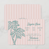 Roze Palm Springs Pastel Beach Lingerie Insert Informatiekaartje (Voorkant / Achterkant)