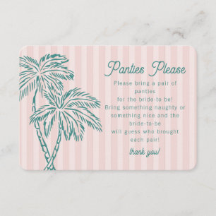 Roze Palm Springs Pastel Beach Panties Plea Invoeg Informatiekaartje