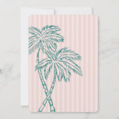 Roze Palm Springs Pastel Beach vrijgezellenfeest Kaart (Achterkant)