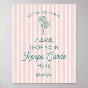 Roze Palm Springs Strand Deel een recept Bruiloft Poster