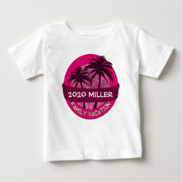 Roze palmboom aangepaste jaarnaam vakantie shirt