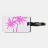 Roze palmboom Bagagelabel met strand alsjeblieft! (Achterkant horizontaal)