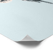 Roze palmboom Mint Sky Retro Wall Art Poster (Hoek)