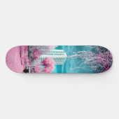 Roze palmboom skateboard (Horizontaal)