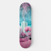 Roze palmboom skateboard (Voorkant)