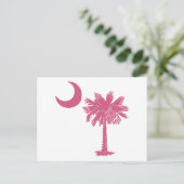 Roze Palmetto Moon Briefkaart (Staand voorkant)