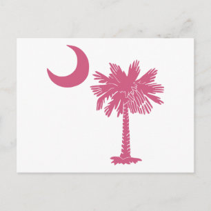 Roze Palmetto Moon Briefkaart