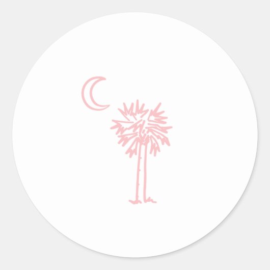 Roze Palmetto Moon Sticker (Voorkant)