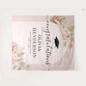 Roze Pampagras Afstuderen Wandkleed (Voorkant (horizontaal))