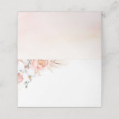 Roze Pampas gras bruiloft plaats kaart (Buitenkant ongevouwen)