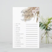 Roze Pampas Grass Baby Word Scramble Game (Staand voorkant)