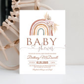 Roze Pampas Grass Boho Rainbow Baby shower Kaart