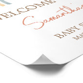 Roze Pampas Grass Boho Regenboog Welkom Poster (Hoek)