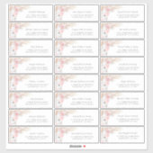 Roze Pampas Grass Gastennamen Adresetiketten Sticker (Vel)