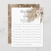 Roze Pampas Grass Name Shower Game (Voorkant / Achterkant)