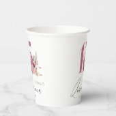 Roze Pampas Grass Quinceanera 15th Birthday Invite Papieren Bekers (Links)