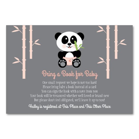 ROZE PANDA BABY SHOWER BOEK AANVRAAG KAART (Voorkant)
