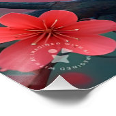 Roze panda Cartoon op de tak Perfect Poster (Hoek)