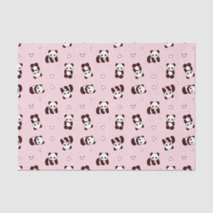 Roze Panda Hart Tissue Papier