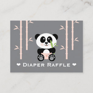 Roze Panda Luier Raffle Tickets Informatiekaartje