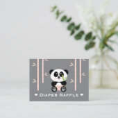 Roze Panda Luier Raffle Tickets Informatiekaartje (Staand voorkant)