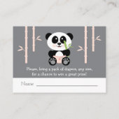 Roze Panda Luier Raffle Tickets Informatiekaartje (Achterkant)