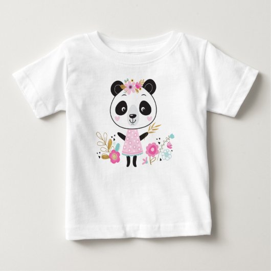 Roze Panda Schattig Girly T-shirt (Voorkant)