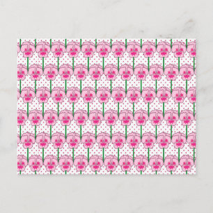 Roze pansieën - patroon met achtergrondpapier briefkaart