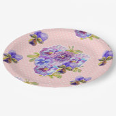 Roze Pansy stip Flowers Pattern Paper Party Bord (Gekanteld)