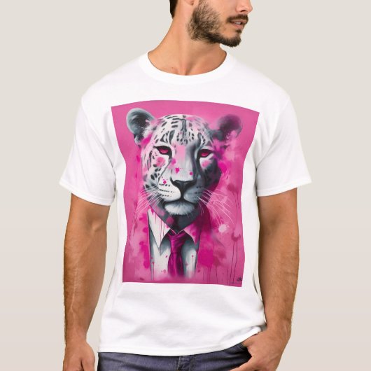 Roze panter T-shirt met Suit-ontwerp (Voorkant)