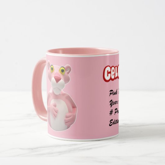 Roze pantherMok - CelebriDucks op rubber Duck Cups Mok (Voorkant links)