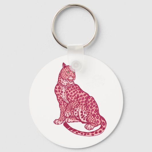 Roze pantherSleutelhanger Sleutelhanger (Voorkant)