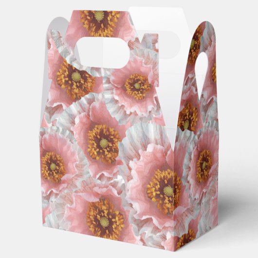 roze papaver bedankdoosjes (Geopend)