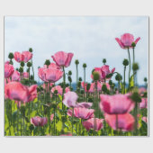Roze papaver cadeaupapier (Vlak)