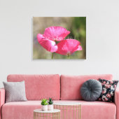 Roze papaver canvas afdruk (Insitu (Woonkamer))