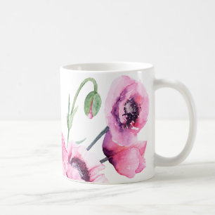 Roze papaver koffiemok