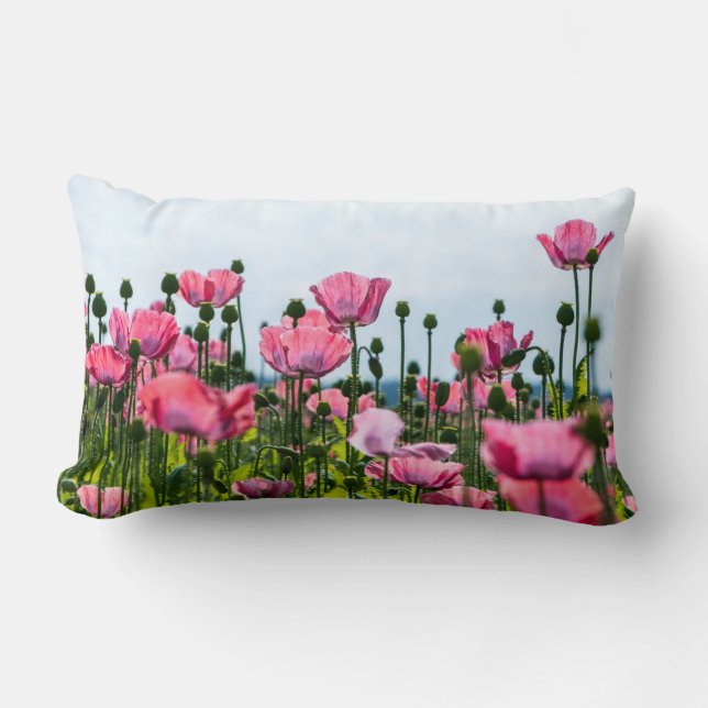 Roze papaver kussen (Voorkant)