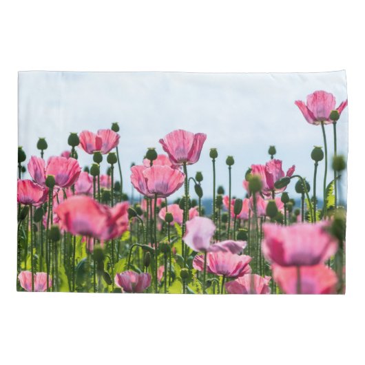 Roze papaver kussensloop (Achterkant)