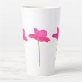 roze papaver latte mok (Voorkant)