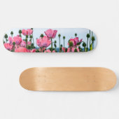 Roze papaver skateboard (Horizontaal)