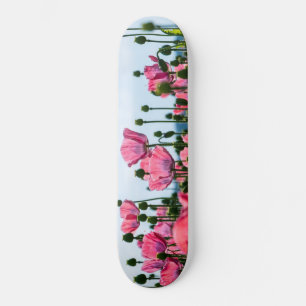 Roze papaver skateboard