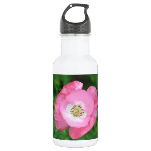 Roze papaver waterfles