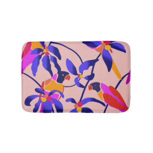 Roze  papegaaien: Exotische naadloze illustratie Badmat