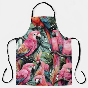 Roze papegaaien schort
