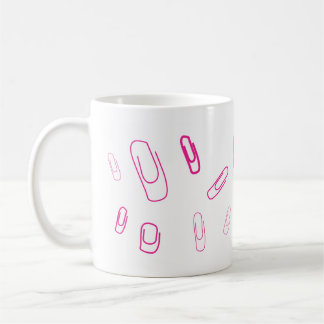 roze paperclip retro design  koffiemok