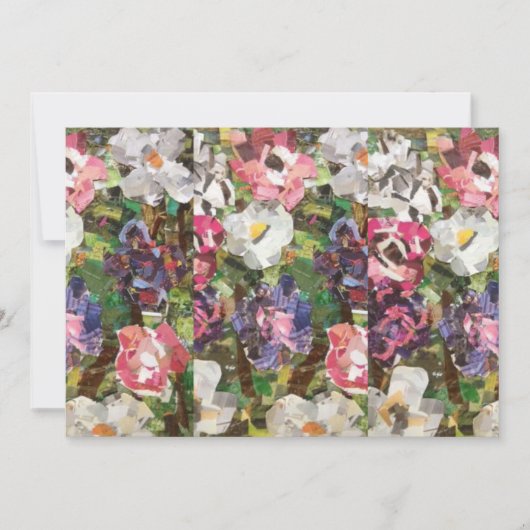 Roze Papier Bloem Collage Uitnodiging (Voorkant)