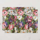 Roze Papier Bloem Collage Uitnodiging (Voorkant / Achterkant)
